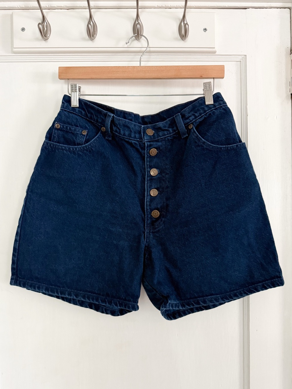Paris Sport Club 90s Button Fly High Rise Jean Shorts